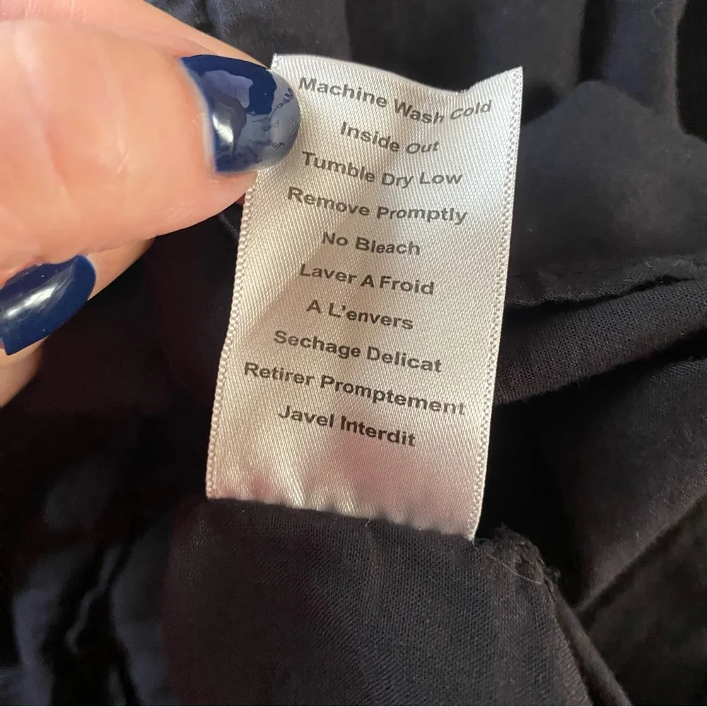 GRAYSON CHANGEMAKER DRESS BLACK COTTON DROP WAIST LONG SLEEVE POCKETS SIZE M
